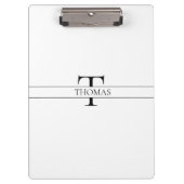 Elegant Gepersonaliseerde Monogrammen Douane Naam Klembord (Voorkant)