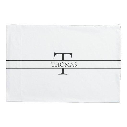 Elegant Gepersonaliseerde Monogrammen Douane Naam Kussensloop (Achterkant)