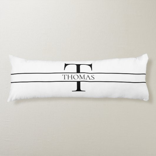 Elegant Gepersonaliseerde Monogrammen Douane Naam Lichaamskussen (Voorkant)