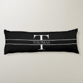 Elegant Gepersonaliseerde Monogrammen Douane Naam Lichaamskussen (Achterkant)