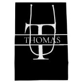 Elegant Gepersonaliseerde Monogrammen Douane Naam Medium Cadeauzakje (Achterkant)