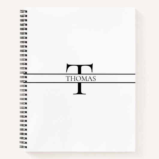Elegant Gepersonaliseerde Monogrammen Douane Naam Notitieboek (Voorkant)
