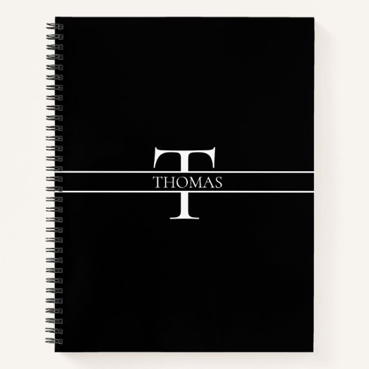 Elegant Gepersonaliseerde Monogrammen Douane Naam Notitieboek (Voorkant)