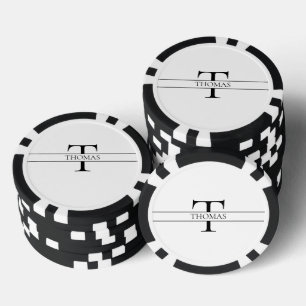 Elegant Gepersonaliseerde Monogrammen Douane Naam Poker Chips