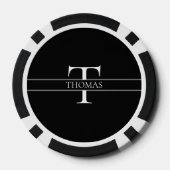 Elegant Gepersonaliseerde Monogrammen Douane Naam Poker Chips (Achterkant)