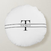 Elegant Gepersonaliseerde Monogrammen Douane Naam Rond Kussen (Achterkant)