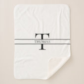 Elegant Gepersonaliseerde Monogrammen Douane Naam Sherpa Deken (Voorkant)
