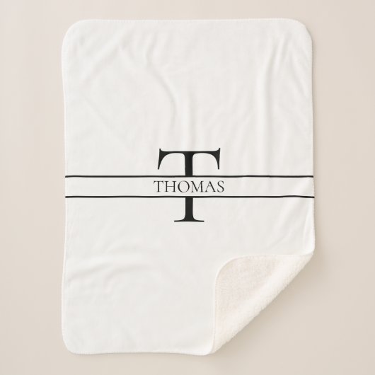 Elegant Gepersonaliseerde Monogrammen Douane Naam Sherpa Deken (Voorkant)