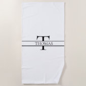 Elegant Gepersonaliseerde Monogrammen Douane Naam Strandlaken (Voorkant)