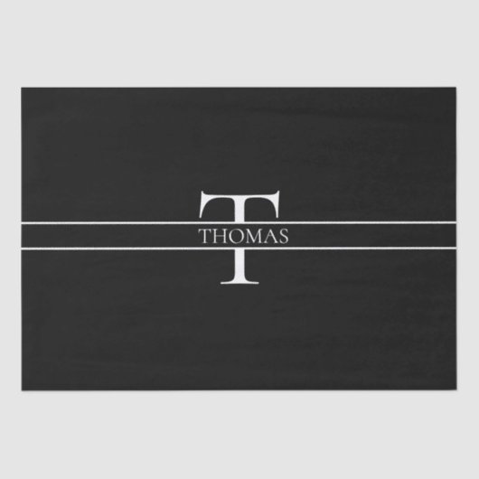 Elegant Gepersonaliseerde Monogrammen Douane Naam Tissuepapier (Voorkant)