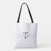 Elegant Gepersonaliseerde Monogrammen Douane Naam Tote Bag (Achterkant)