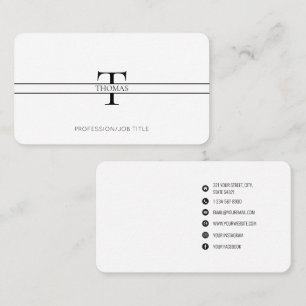 Elegant Gepersonaliseerde Monogrammen Douane Naam Visitekaartje