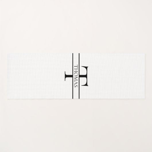 Elegant Gepersonaliseerde Monogrammen Douane Naam Yogamat (Voorkant (horizontaal))