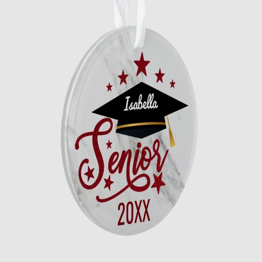 Elegant gepersonaliseerde Naam Afstuderen senior 2 Ornament (voorkant)