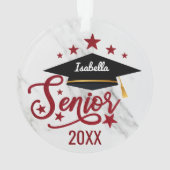 Elegant gepersonaliseerde Naam Afstuderen senior 2 Ornament (achterkant)