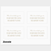 Elegant gepersonaliseerde naam gouden bookplate la rechthoekige sticker (Vel)