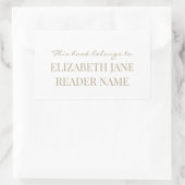 Elegant gepersonaliseerde naam gouden bookplate la rechthoekige sticker (Tas)