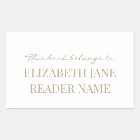 Elegant gepersonaliseerde naam gouden bookplate la rechthoekige sticker (Voorkant)