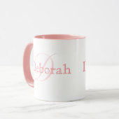 Elegant Gepersonaliseerde Naam Monogram Roze Mok (Voorkant links)