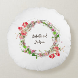 elegant gepersonaliseerde pasgehuwden koppel naam  rond kussen