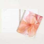 Elegant Gepersonaliseerde Perzik Bloemen Vrouwelij Planner (Display)