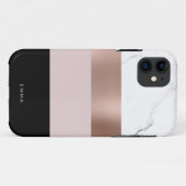 Elegant gepersonaliseerde roes gouden marmer Case-Mate iPhone case (Achterkant (horizontaal))