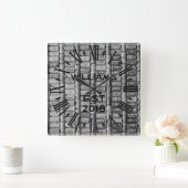 Elegant gepersonaliseerde wijnkurk vierkante klok (Huis)