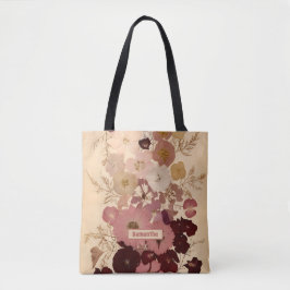 Elegant  geperst Bloem Ombre Journal Tote Bag