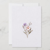 Elegant geperst droog pastel boho bloemen bruiloft kaart (Achterkant)