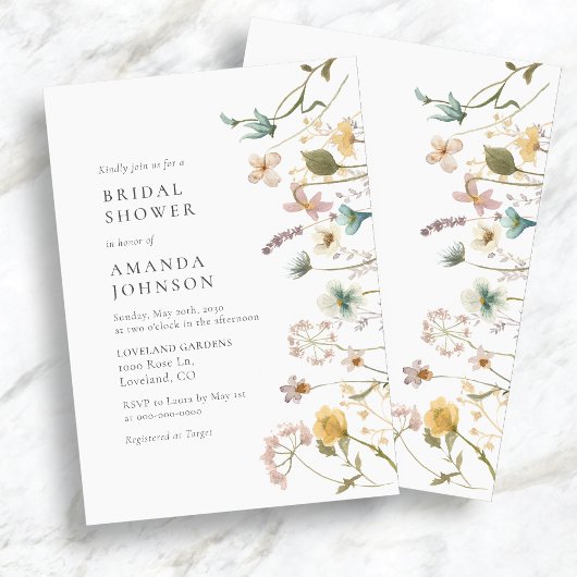 Elegant  geperst Vrijgezellenfeest van Floral Kaart