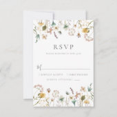 Elegant  geperste bloemen huwelijk RSVP kaartje (Voorkant)