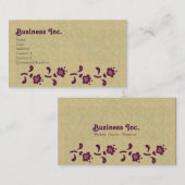 Elegant  geperste bloemen Paars Visitekaartje (Voorkant / Achterkant)