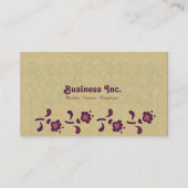 Elegant  geperste bloemen Paars Visitekaartje (Achterkant)