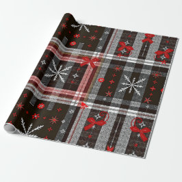 Elegant geplakt kerstpatroon cadeaupapier