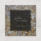 Elegant gepolijst graniet, grijs, roest en taupe vierkante visitekaartje (Voorkant)