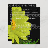 Elegant Gerber Daisy Wedding Invitation Uitnodiging Briefkaart (Voorkant / Achterkant)