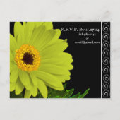 Elegant Gerber Daisy Wedding Invitation Uitnodiging Briefkaart (Achterkant)