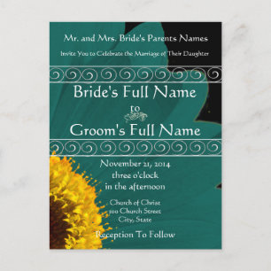 Elegant Gerber Daisy Wedding Invitation Uitnodiging Briefkaart