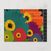 Elegant Gerber Daisy Wedding Invitation Uitnodiging Briefkaart (Achterkant)