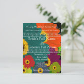 Elegant Gerber Daisy Wedding Invitation Uitnodiging Briefkaart (Staand voorkant)