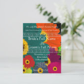 Elegant Gerber Daisy Wedding Invitation Uitnodiging Briefkaart (Staand voorkant)