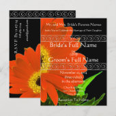Elegant Gerber Daisy Wedding Invitation Uitnodiging Briefkaart (Voorkant / Achterkant)