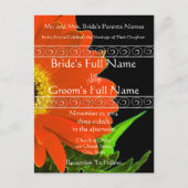 Elegant Gerber Daisy Wedding Invitation Uitnodiging Briefkaart (Voorkant)
