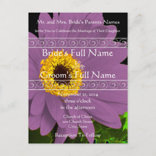 Elegant Gerber Daisy Wedding Invitation Uitnodiging Briefkaart