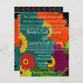 Elegant Gerber Daisy Wedding Invitation Uitnodiging Briefkaart (Voorkant / Achterkant)