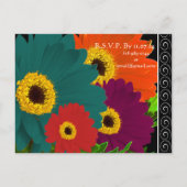 Elegant Gerber Daisy Wedding Invitation Uitnodiging Briefkaart (Achterkant)
