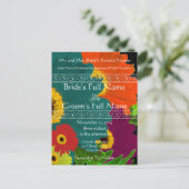 Elegant Gerber Daisy Wedding Invitation Uitnodiging Briefkaart (Staand voorkant)