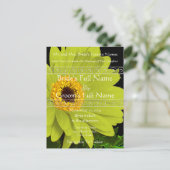 Elegant Gerber Daisy Wedding Invitation Uitnodiging Briefkaart (Staand voorkant)