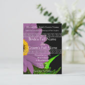 Elegant Gerber Daisy Wedding Invitation Uitnodiging Briefkaart (Staand voorkant)