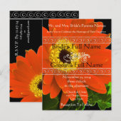 Elegant Gerber Daisy Wedding Invitation Uitnodiging Briefkaart (Voorkant / Achterkant)